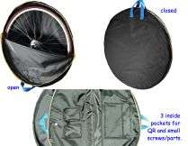 Each case includes two lightlypadded wheel guard bags with internal 