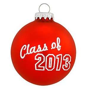  Class of 2013 Red Satin Glass Ornament