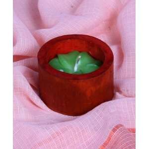  Candle (Set of 2)   Frangipani Green in Bamboo Casing; Handmade 