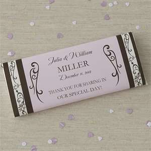  Wedding Favor Personalized Candy Bar Wrappers   Filigree 