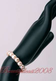 lovely white 8 9mm natural pearl 925s beads bracelet  