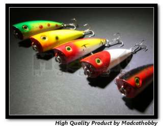Pieces Freshwater Top Water Series Popper Hard Fishing Lure 60mm 6g 