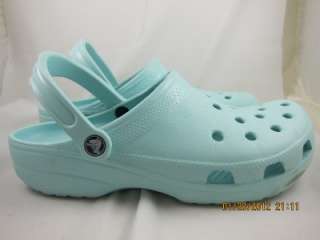 Mens Sz 9 Womens Sz 11 Original Crocs Baby Light Blue Green Exc Cond 