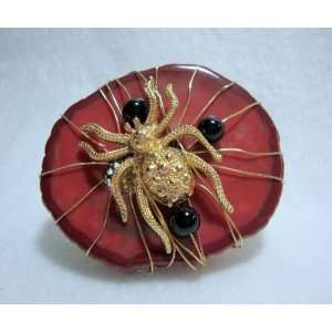  NEW Spider on Red Rock Ring, Limited. Beauty