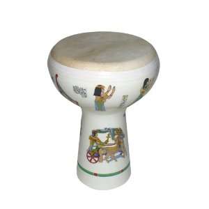  Ceramic Doumbek, 5 x 7, Egyptian Motif Musical 