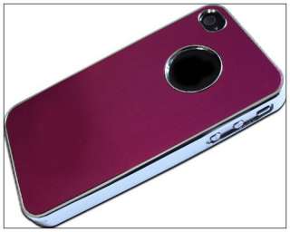 Deluxe red Aluminum Chrome Hard Case Cover For iPhone 4S 4 4G AT&T 