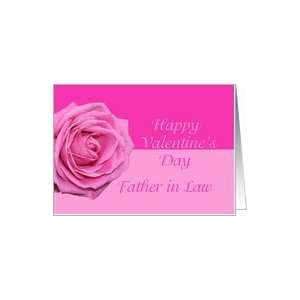 father in law Pretty Pink Rose Valentine´s Day card Card 
