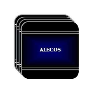 Personal Name Gift   ALECOS Set of 4 Mini Mousepad Coasters (black 