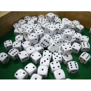  Standard 14mm White 6 Sided Dice Toys & Games