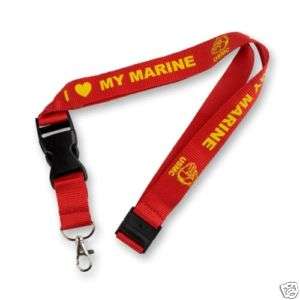 USMC MARINE CORPS I LOVE MY MARINE MILITARY LANYARD  