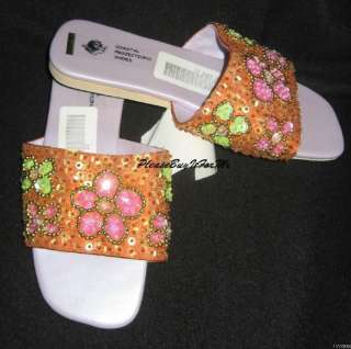 Girl Coastal Projections Slide Sequin Beaded Shoe 1 1A  