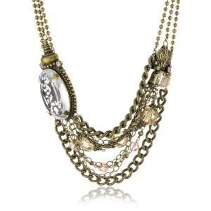   Raw Sugar Bold Crystal Bead and Chain Goldtone Necklace Jewelry
