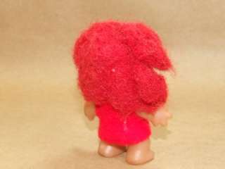 Vintage 3 1/2 inch Dam Troll Doll Red Hair *  