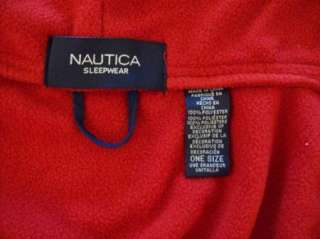 NAUTICA Mens Fleece Robe Red NWT $65 Bathrobe One Size 731517831312 