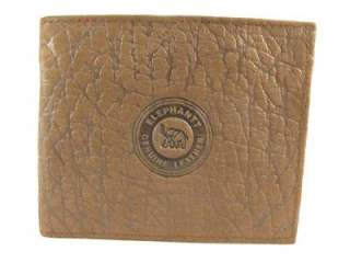 Dark Brown Elephant Skin Leather Bifolds Mens Wallet  