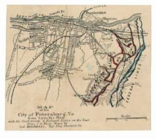  Civil War map of the city of Petersburg, Va.  from Lynchs map 