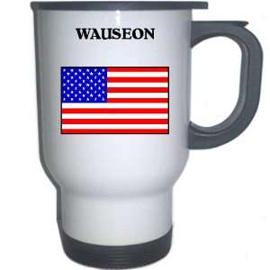 US Flag   Wauseon, Ohio (OH) White Stainless Steel Mug 
