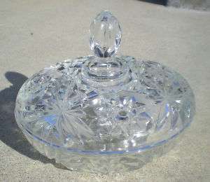 Beautiful COVERED CANDY DISH Pressed Glass AWESOME Gift  