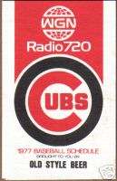 1977 Chicago Cubs Baseball Team Pocket Schedule WGN  
