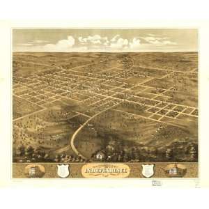 Map Birds eye view of the city of Independence, Jackson Co., Missouri 