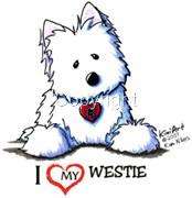 Westie Terrier Dog Tshirts Nightshirt KiniArt puppy  