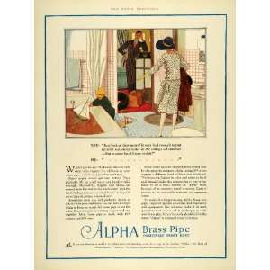 1929 Ad Alpha Brass Water Pipe House Piping Plumbing   Original Print 