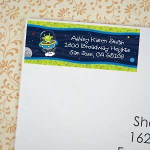  Lil Space Alien   Personalized Baby Shower Return Address 