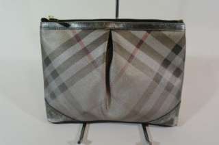 Burberry Iconic Metal Check Westchester Pouch Clutch Handbag  