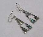 VTG Alpaca STERLING SILVER Abalone EARRING Taxco MEXICO  
