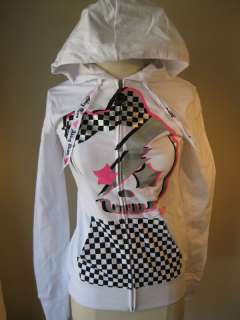 Abbey Dawn white hoodie checker bow long sleeve 189  