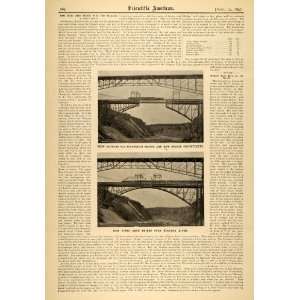  1897 Article Scientific Steel Arch Bridge Niagara River 