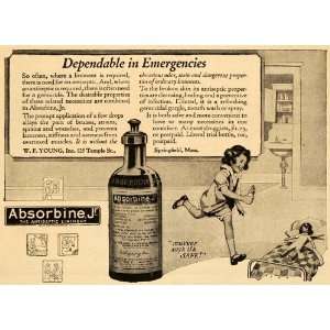   Ad Absorbine Antiseptic Liniment Allay Pain Girl   Original Print Ad