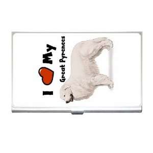  I Love My Great Pyrenees Business Card Holder Case Office 