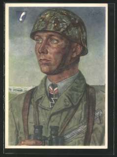 German WWII Wehrmacht Fallschirmjäger Major Koch w/ Feldstecher 