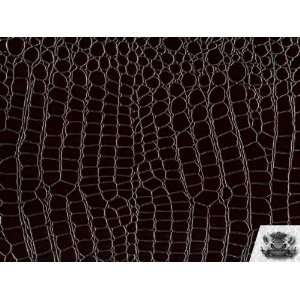  Vinyl Crocodile CHOCOLATE Fake Leather Upholstery Fabric 