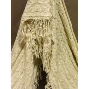 CHARTER CLUB Acrylic Wrap, Beige Cable Knit Scarf WPL8046 