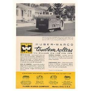  1960 Sunnyvale CA Huber Warco Tandem Road Roller Print Ad 