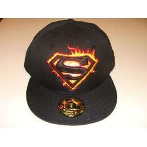 Superman New Era Hat Cap 7 1/2 Logoclipse Black DC NWT   Mens MLB 