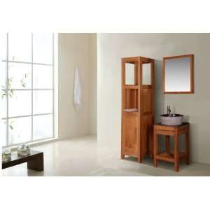   Single Bathroom Vanity w/Marble Top & Side Cabinet