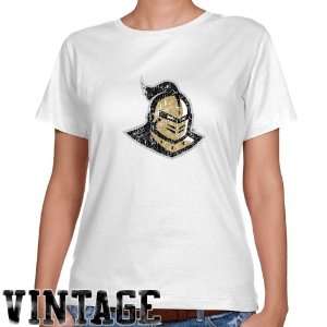 NCAA UCF Knights Ladies White Distressed Logo Vintage Classic Fit T 