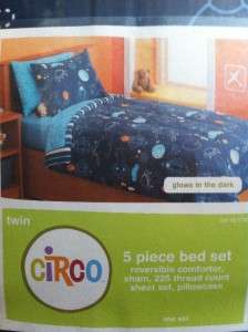 Circo TWIN Bed 5 piece Bed Set SPACE BLAST OFF Spaceships Stars 