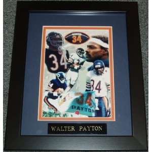  Walter Payton Bears Collage 9x11 Framed & Matted w/Name 