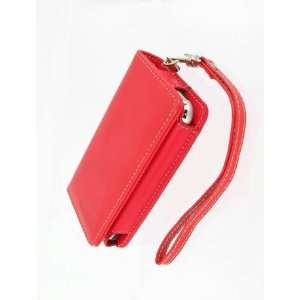  Tekkeon iPhone Leather Wallet Case PT1202 Red with white 