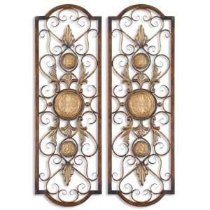 Uttermost 42 Inch Micayla Panels Set/2 Wall Mounted Mirror Distressed 