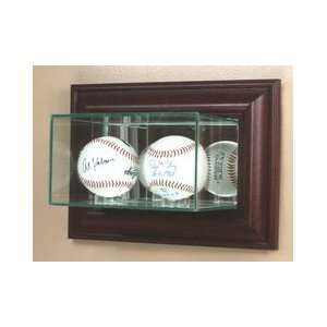   Wall Mounted Glass Double Baseball Display Case