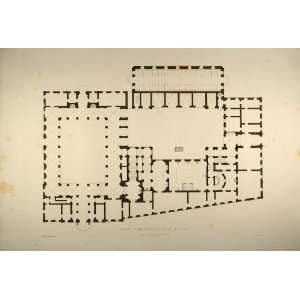  1860 Engraving Floor Plan Palazzo Altieri Palace Rome 