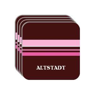 Personal Name Gift   ALTSTADT Set of 4 Mini Mousepad Coasters (pink 