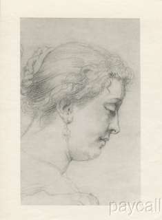 1925 Photogravure Paul Rubens Womans Portrait Hand Drawing  