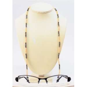   Blush Faux Pearl & Gray Crystal Eyeglass Holder Arts, Crafts & Sewing