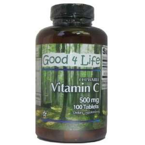  Vitamin C 500mg Chewable (Natural Orange Flavor) Health 